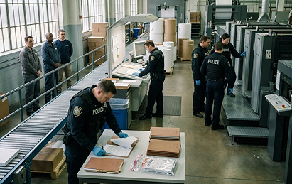 Police Carry Out Inspection at Printing Facility Amid Ongoing...